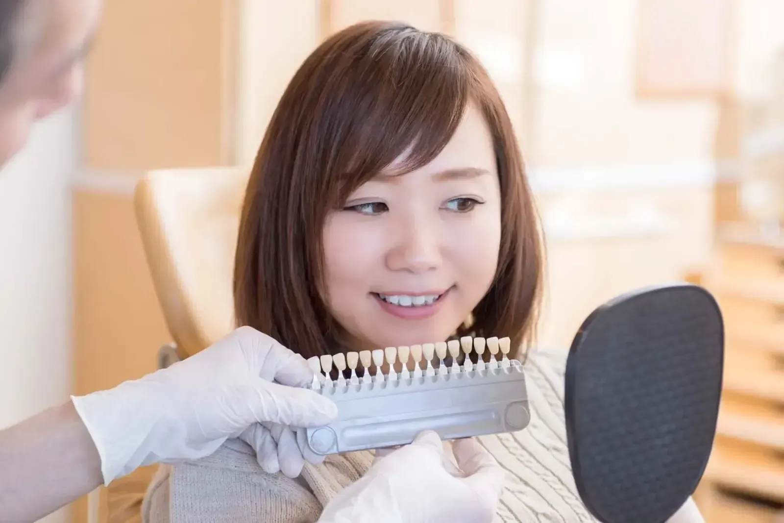 Close-up smile after prepless veneers at Refined Smiles